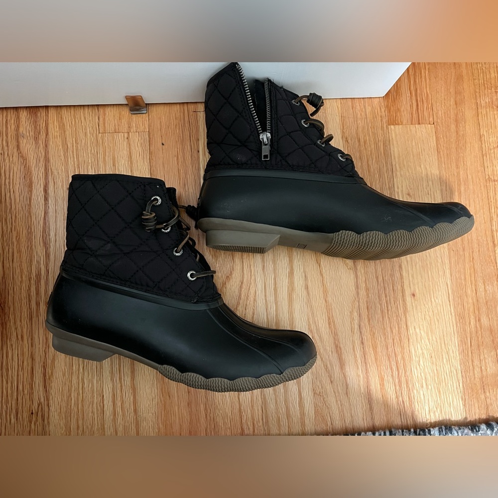 Black Sperry boots size 9